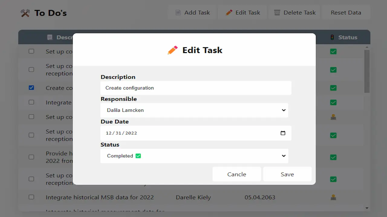 A project management tool to administer and keep track of ongoing tasks